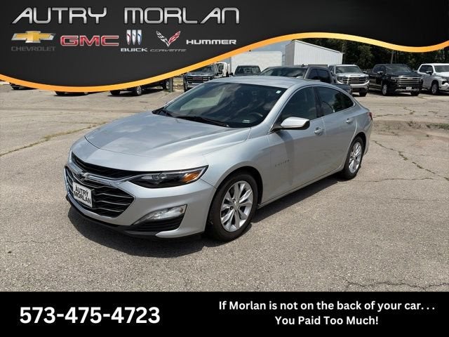 2019 Chevrolet Malibu LT in Silver Ice Metallic — front three-quarter view