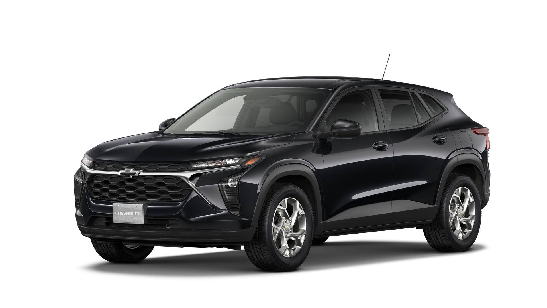 2026 Chevrolet Trax LS in Mosaic Black Metallic — front three-quarter view